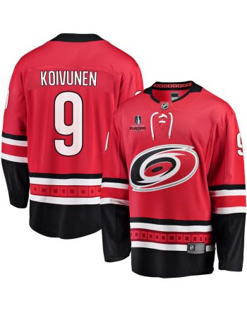 Ville Koivunen 9 Carolina Hurricanes Stanley Cup 2023 Playoffs Patch Home Breakaway Men Jersey - Red