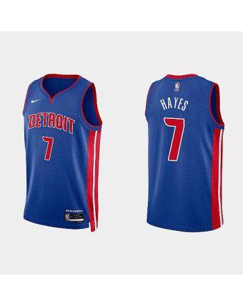 Detroit Pistons 7 Killian Hayes 2022-23 Icon Edition Royal Men Jersey