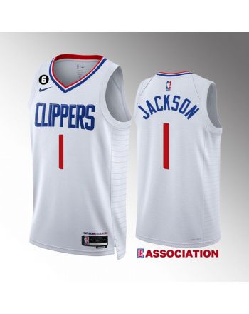 LA Clippers Reggie Jackson 1 2022-23 Association Edition White Jersey Swingman