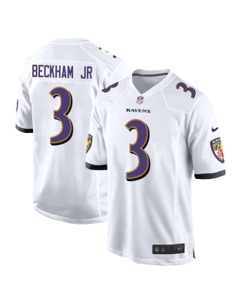 Odell Beckham Jr. 3 Baltimore Ravens Game Men Jersey - White