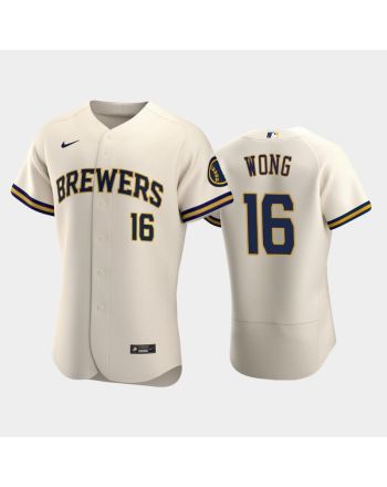 Milwaukee Brewers 16 Kolten Wong Home Team Cream Jersey Jersey