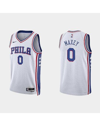 Philadelphia 76ers Tyrese Maxey 0 2022-23 Association Edition White Men Jersey Swingman