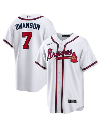 Dansby Swanson 7 Atlanta Braves Home Player Name Men Jersey - White Jersey