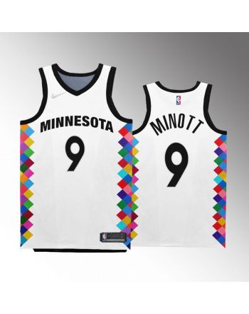 Minnesota Timberwolves Josh Minott 9 2022-23 City Edition White Jersey Bob Dylan