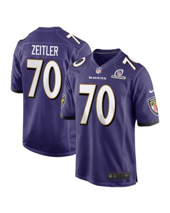 Kevin Zeitler 70 Baltimore Ravens 2024 Divisional Patch Game Men Jersey - Purple