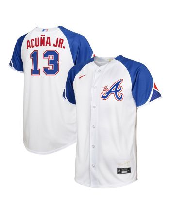 Ronald Acuña Jr. 13 Atlanta Braves 2023 City Connect Youth Jersey - White