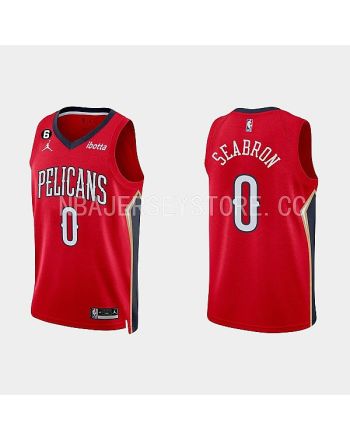 New Orleans Pelicans Dereon Seabron 0 Red 2022-23 Statement Edition Men Jersey