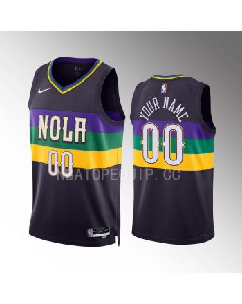 New Orleans Pelicans City Edition Custom 00 Purple Jersey 2022-23 Swingman