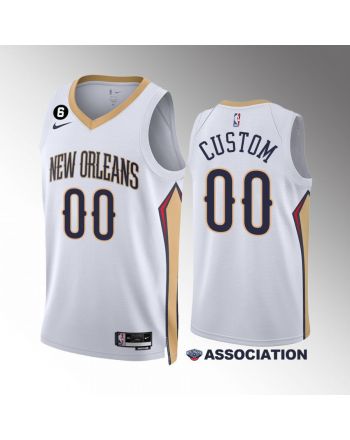 New Orleans Pelicans Custom 00 Association Edition 2022-23 White Jersey Swingman