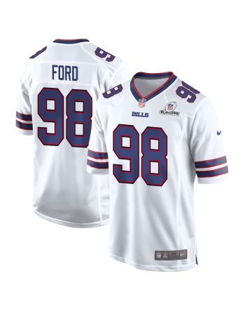 Poona Ford 98 Buffalo Bills 2023 Playoffs Patch Game Men Jersey - White