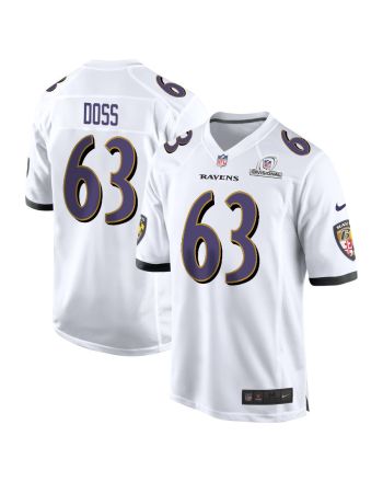 TyKeem Doss 63 Baltimore Ravens 2024 Divisional Patch Game Men Jersey - White