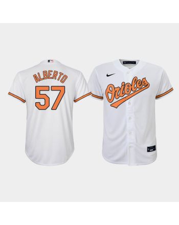 Youth Baltimore Orioles Hanser Alberto 57 White Home Jersey MLB Jersey