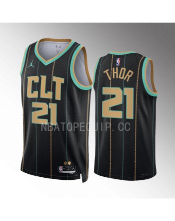 Charlotte Hornets JT Thor 21 2022-23 City Edition Black Jersey Swingman