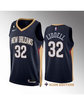 E.J. Liddell 32 New Orleans Pelicans Navy Jersey 2022-23 Icon Edition NO.6 Patch