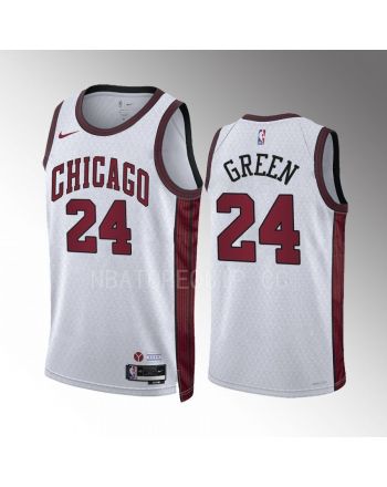 Chicago Bulls Javonte Green 24 2022-23 City Edition White Jersey Swingman