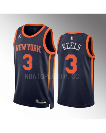 New York Knicks Trevor Keels 3 2022-23 Statement Edition Navy Men Jersey Swingman