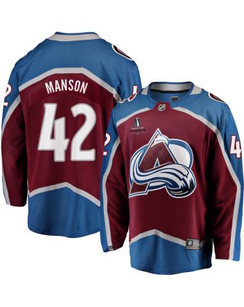 Josh Manson 42 Colorado Avalanche Stanley Cup 2023 Playoffs Patch Home Breakaway Men Jersey - Burgundy