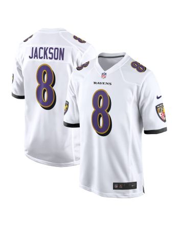 Lamar Jackson 8 Baltimore Ravens Game Jersey - White