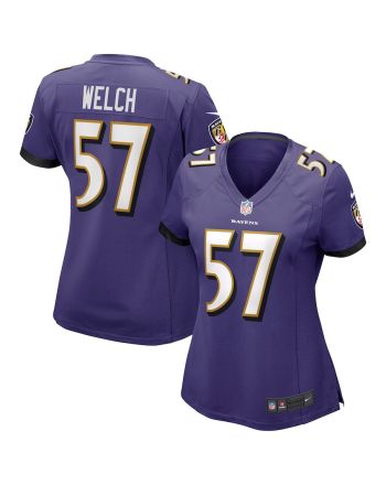 Kristian Welch 57 Baltimore Ravens Women's Game Jersey - Purple