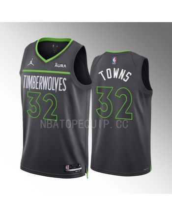 Minnesota Timberwolves Karl-Anthony Towns 32 2022-23 Statement Edition Anthracite Men Jersey Swingman