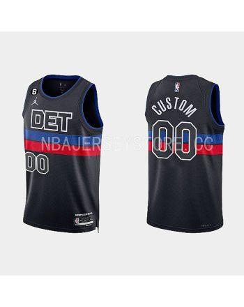 Detroit Pistons 00 Custom 2022-23 Statement Edition Black Men Jersey