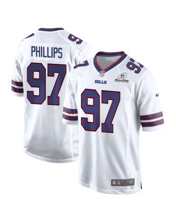 Jordan Phillips 97 Buffalo Bills 2023 Playoffs Patch Game Men Jersey - White