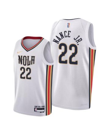 New Orleans Pelicans 22 Larry Nance Jr. 2022 Association Edition Jersey White - Men Jersey