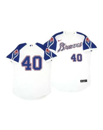 Atlanta Braves Mike Soroka 40 Cooperstown White Throwback Home Jersey