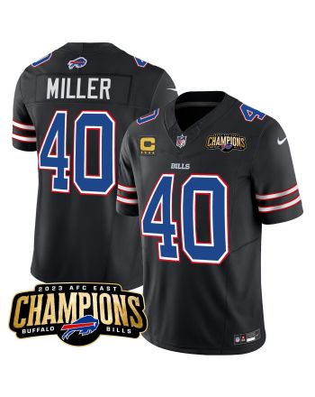 Von Miller 40 Buffalo Bills 2023 AFC East Champions Patch Game Men Jersey - Black