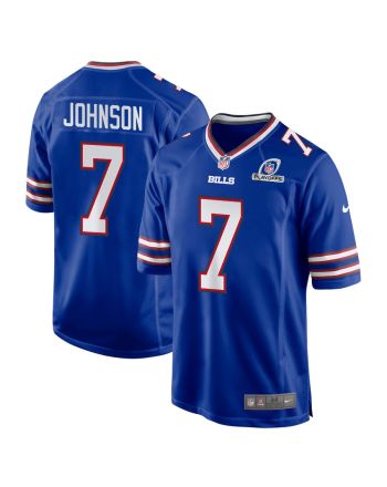 Taron Johnson 7 Buffalo Bills 2023 Playoffs Patch Game Men Jersey - Royal