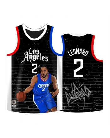 Los Angeles Clippers 2 Kawhi Leonard Men Jersey Cool Man Black