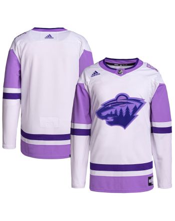 Minnesota Wild Hockey Fights Cancer Primegreen Men Jersey - White/Purple