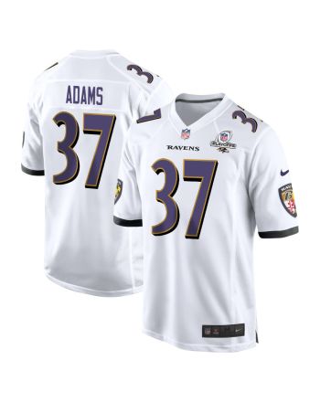 Andrew Adams 37 Baltimore Ravens 2023 Playoffs Patch Game Men Jersey - White