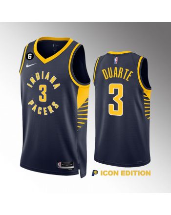 Chris Duarte 3 Indiana Pacers Navy Icon Edition 2022-23 Jersey Swingman