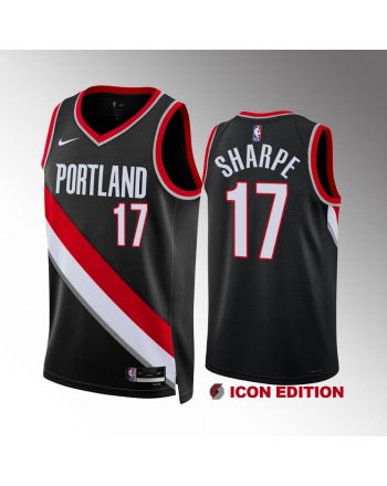 Shaedon Sharpe 17 Portland Trail Blazers 2022-23 Icon Edition Black Jersey