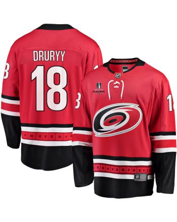 Jack Drury 18 Carolina Hurricanes Stanley Cup 2023 Playoffs Patch Home Breakaway Men Jersey - Red