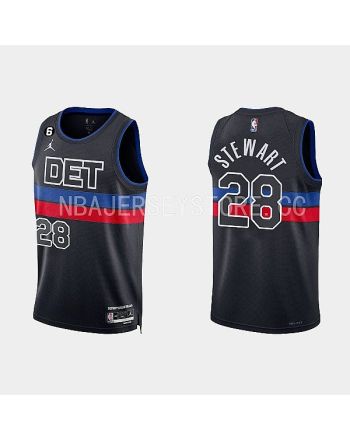 Detroit Pistons 28 Isaiah Stewart 2022-23 Statement Edition Black Men Jersey