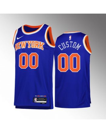 New York Knicks Custom 00 Blue Icon Edition Jersey 2022-23 Swingman