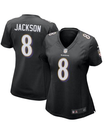 Lamar Jackson 8 Baltimore Ravens Women's Game Event Jersey - Black