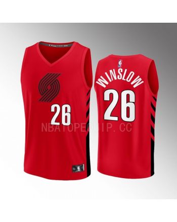 Portland Trail Blazers 26 Justise Winslow Statement Edition Men Jersey 2022-23 Fast Break Player Red