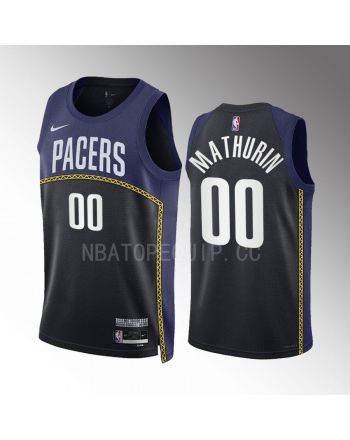 Bennedict Mathurin 00 Indiana Pacers 2022-23 City Edition Black Navy Jersey Swingman