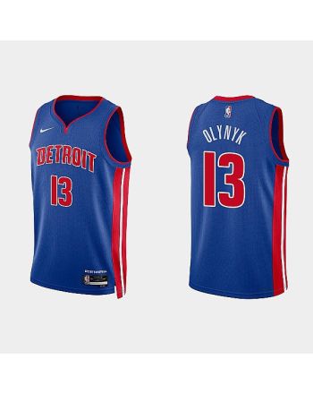 Detroit Pistons 13 Kelly Olynyk 2022-23 Icon Edition Royal Men Jersey