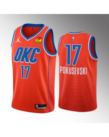 Oklahoma City Thunder Aleksej Pokusevski 17 2022-23 Statement Edition Orange Jersey Swingman