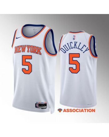 Immanuel Quickley 5 New York Knicks White Jersey 2022-23 Association Edition Swingman