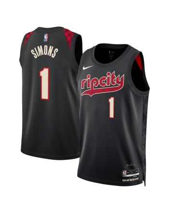 Anfernee Simons 1 Portland Trail Blazers 2023/24 City Edition Swingman Jersey - Black