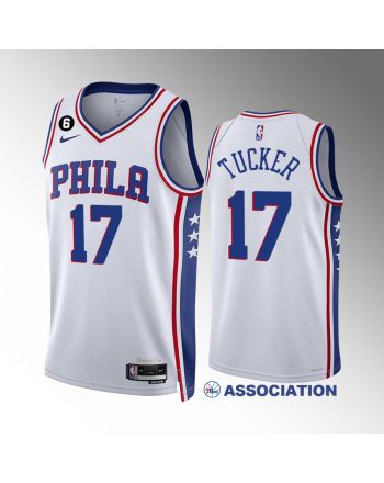 P.J. Tucker 17 Philadelphia 76ers White Jersey 2022-23 Association Edition Swingman