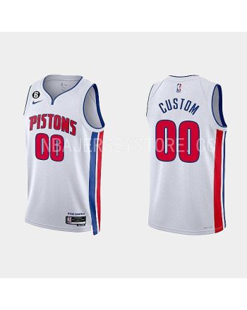 Detroit Pistons Custom 00 2022-23 Association Edition White Men Jersey Swingman