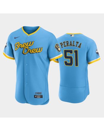 Freddy Peralta 51 2022-23 City Connect Milwaukee Brewers Jersey - Powder Blue