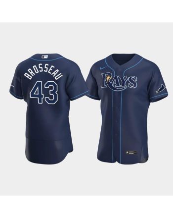 Men's Tampa Bay Rays 43 Mike Brosseau Navy Alternate Jersey Jersey