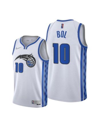 Bol Bol 10 Orlando Magic 2022 Earned Edition White Jersey Diamond Badge - Men Jersey